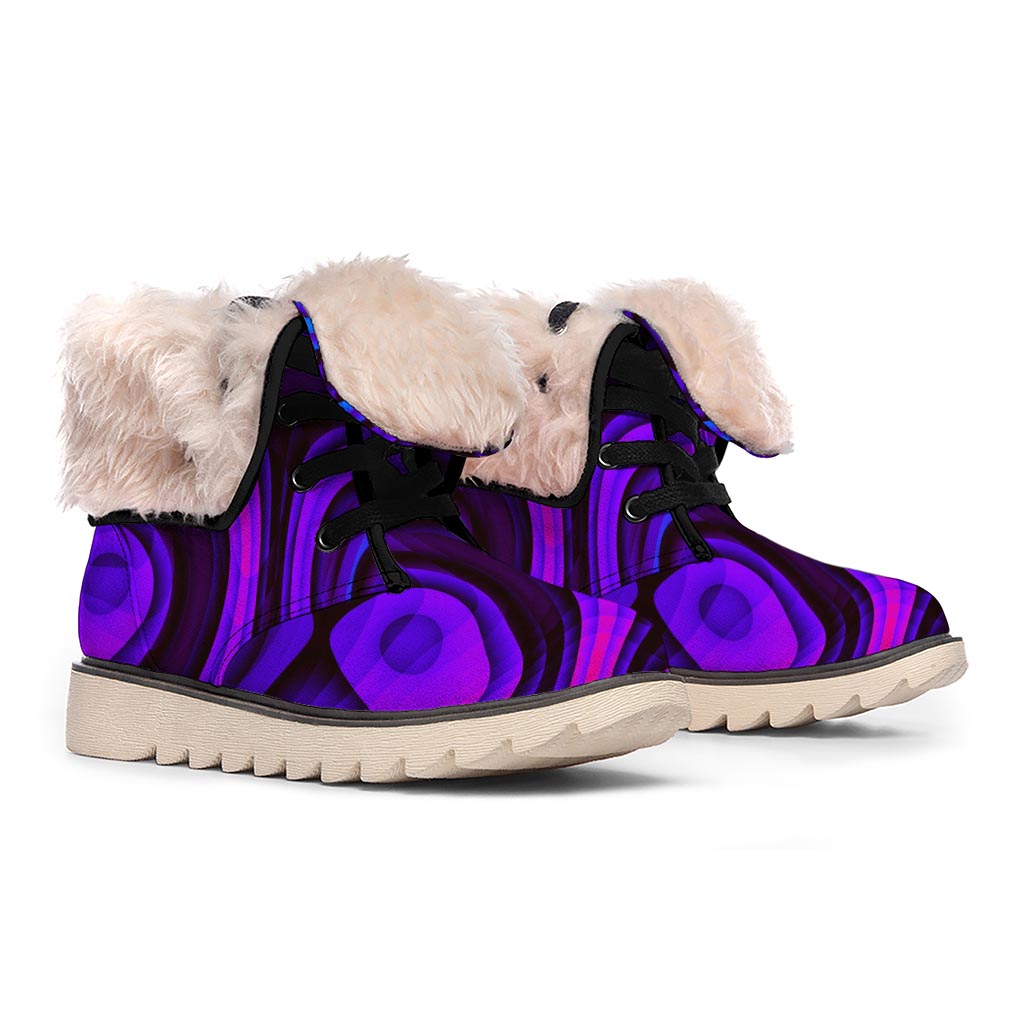 Dark Psychedelic Trippy Print Winter Boots