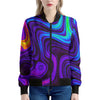 Dark Psychedelic Trippy Print Women's Bomber Jacket