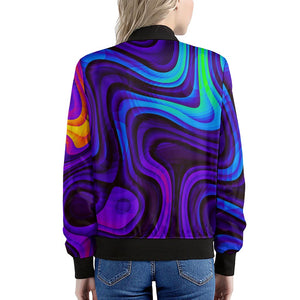 Dark Psychedelic Trippy Print Women's Bomber Jacket