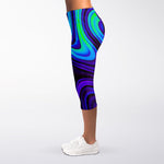 Dark Psychedelic Trippy Print Women's Capri Leggings