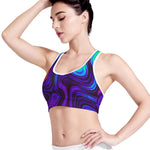 Dark Psychedelic Trippy Print Women's Sports Bra