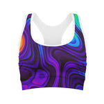 Dark Psychedelic Trippy Print Women's Sports Bra