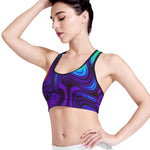 Dark Psychedelic Trippy Print Women's Sports Bra