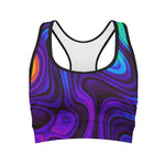 Dark Psychedelic Trippy Print Women's Sports Bra