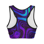 Dark Psychedelic Trippy Print Women's Sports Bra