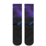 Dark Purple Blue Galaxy Space Print Crew Socks