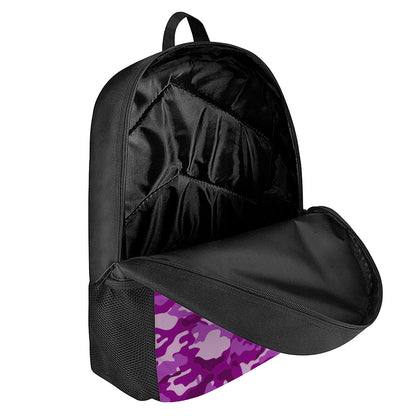 Dark Purple Camouflage Print 17 Inch Backpack
