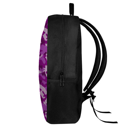 Dark Purple Camouflage Print 17 Inch Backpack