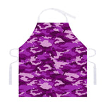 Dark Purple Camouflage Print Adjustable Apron