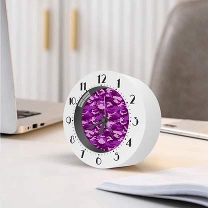 Dark Purple Camouflage Print Alarm Clock