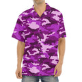 Dark Purple Camouflage Print Aloha Shirt