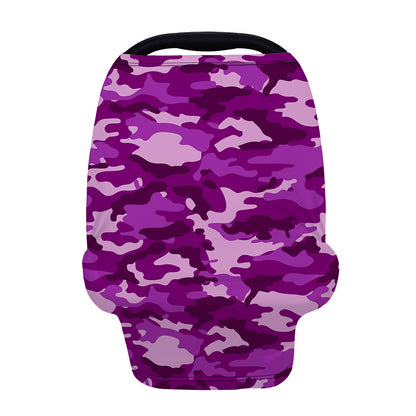 Dark Purple Camouflage Print Baby Seat Cover
