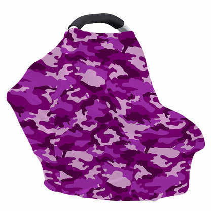 Dark Purple Camouflage Print Baby Seat Cover