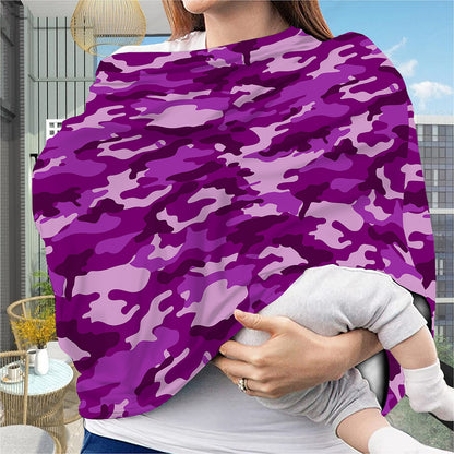 Dark Purple Camouflage Print Baby Seat Cover