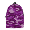 Dark Purple Camouflage Print School Backpack
