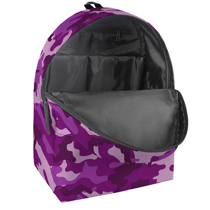 Dark Purple Camouflage Print Backpack