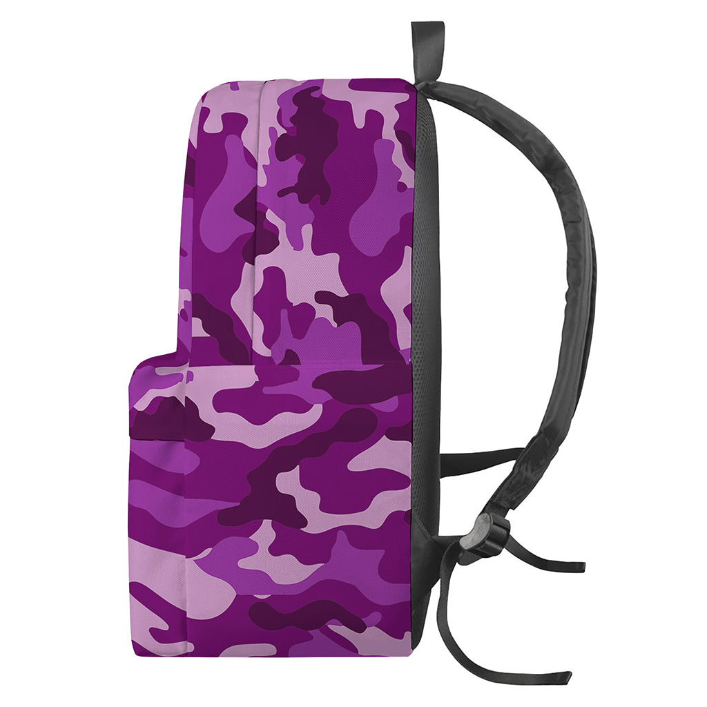 Dark Purple Camouflage Print Backpack