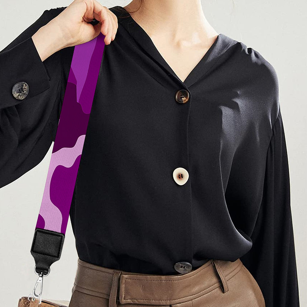 Dark Purple Camouflage Print Bag Strap