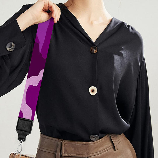 Dark Purple Camouflage Print Bag Strap