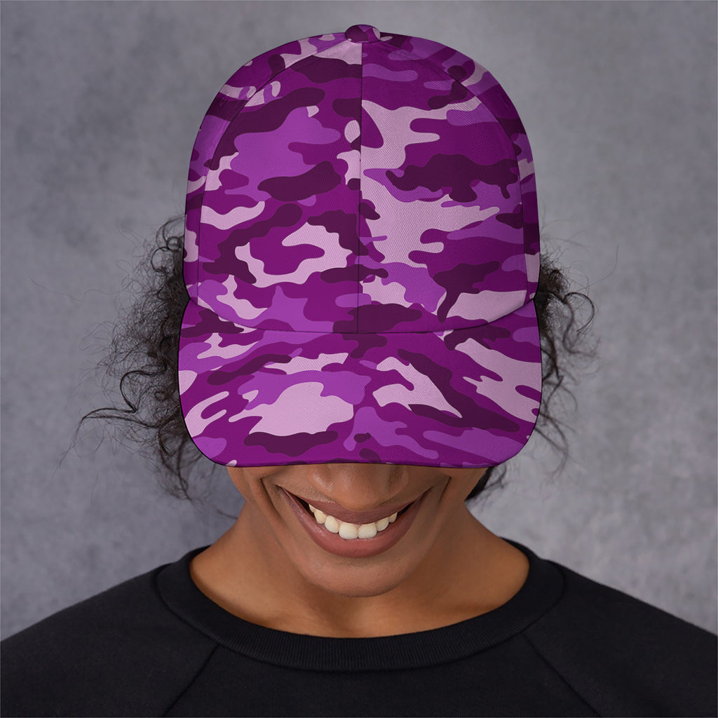 Dark Purple Camouflage Print Baseball Cap