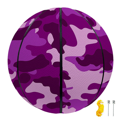 Dark Purple Camouflage Print Basketball