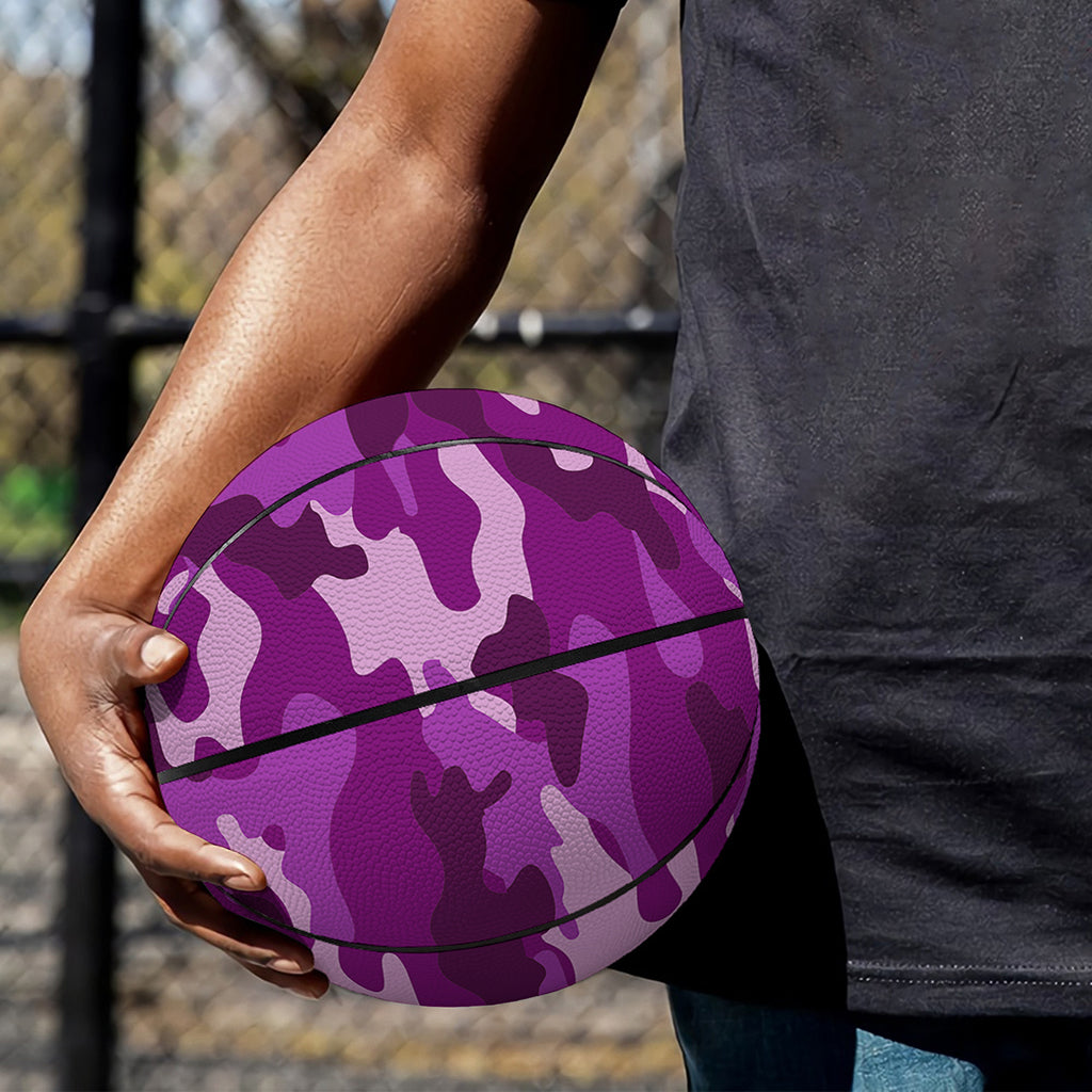 Dark Purple Camouflage Print Basketball