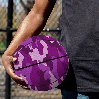 Dark Purple Camouflage Print Basketball