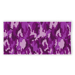 Dark Purple Camouflage Print Beach Towel