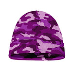 Dark Purple Camouflage Print Beanie