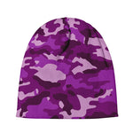 Dark Purple Camouflage Print Beanie