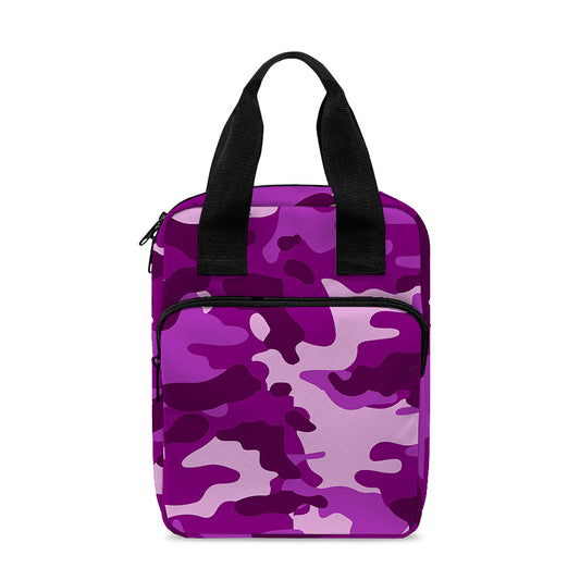 Dark Purple Camouflage Print Bible Tote Bag