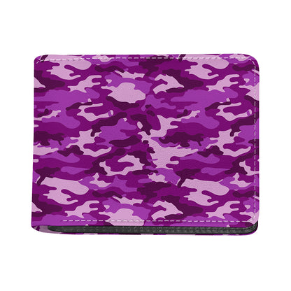 Dark Purple Camouflage Print Bifold Wallet