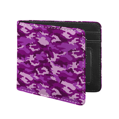 Dark Purple Camouflage Print Bifold Wallet
