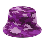 Dark Purple Camouflage Print Bucket Hat