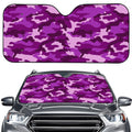 Dark Purple Camouflage Print Car Windshield Sun Shade