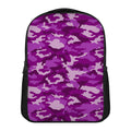 Dark Purple Camouflage Print Casual Backpack