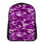 Dark Purple Camouflage Print Casual Backpack