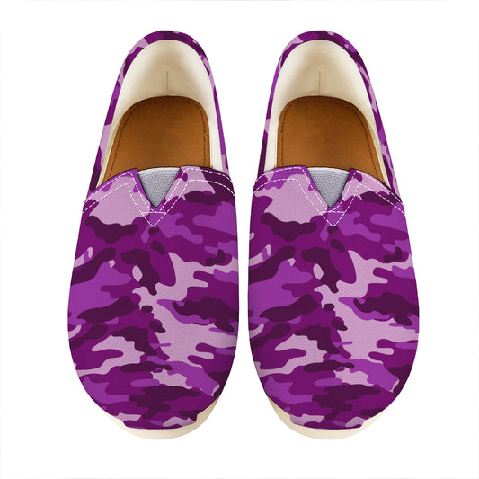 Dark Purple Camouflage Print Casual Shoes