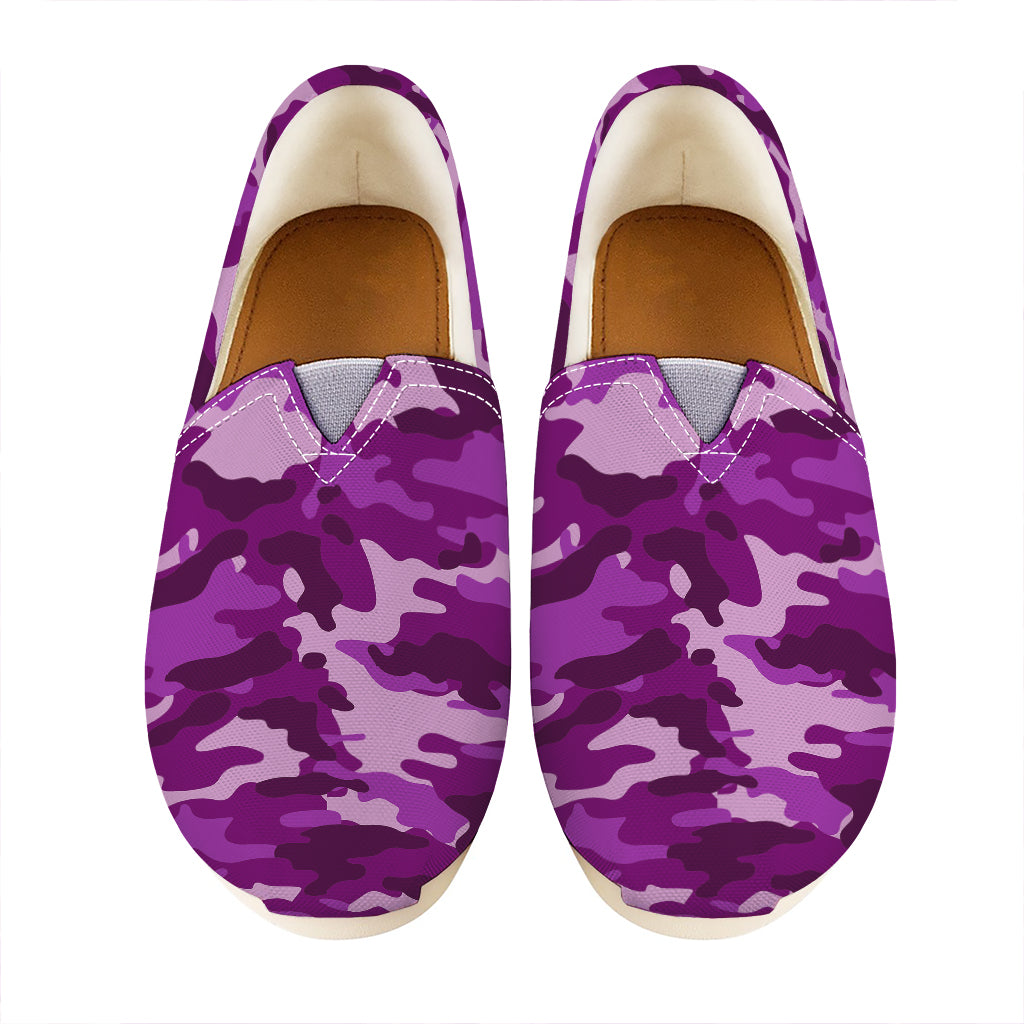 Dark Purple Camouflage Print Casual Shoes