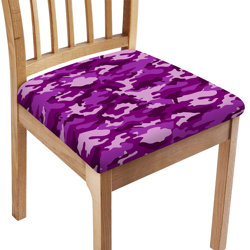 Dark Purple Camouflage Print Chair Cushion Cover