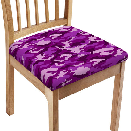 Dark Purple Camouflage Print Chair Cushion Cover
