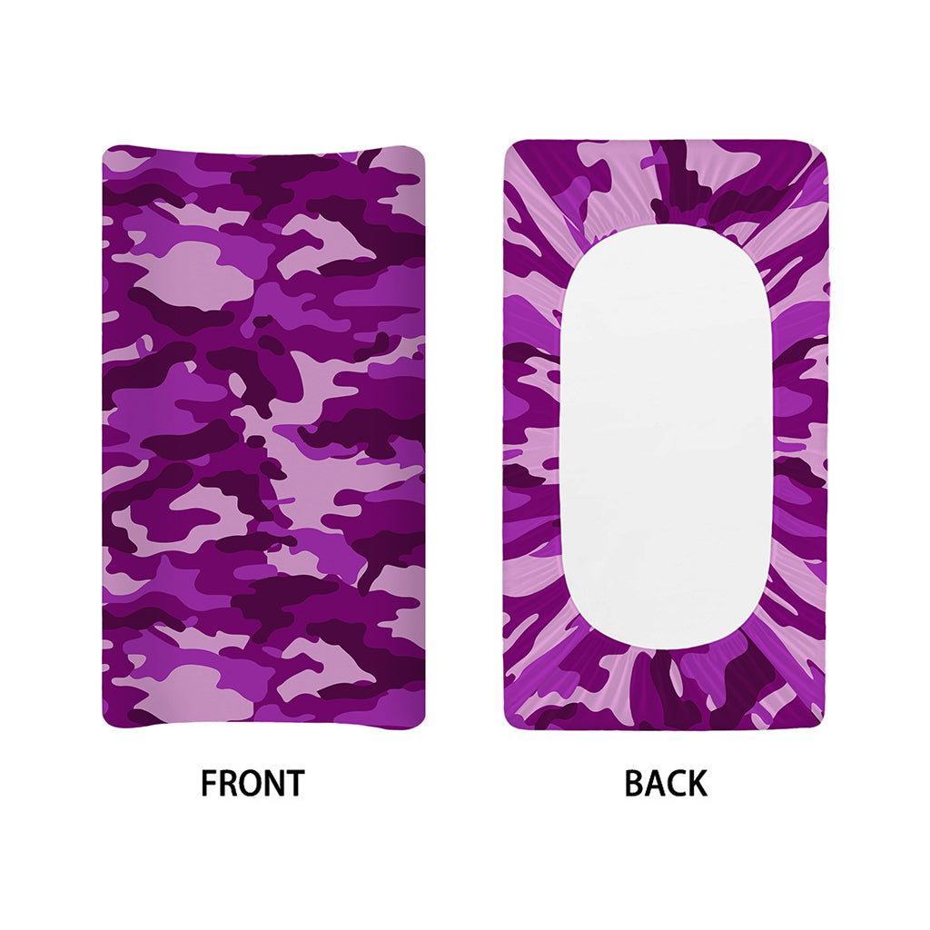 Dark Purple Camouflage Print Changing Pad Cover
