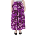 Dark Purple Camouflage Print Chiffon Maxi Skirt
