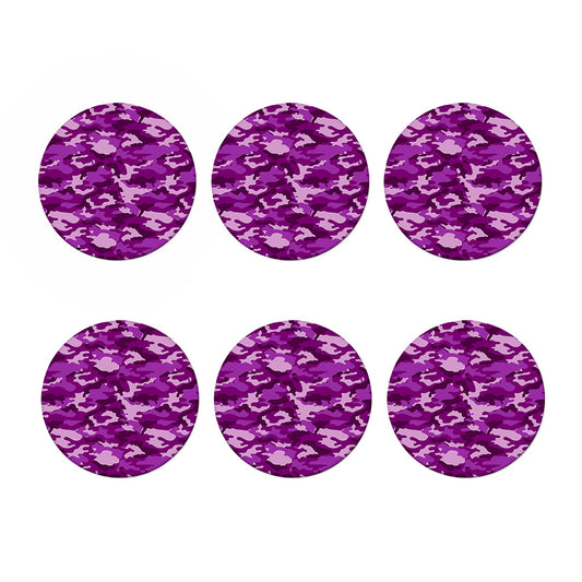 Dark Purple Camouflage Print Coaster Set