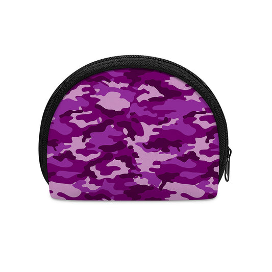 Dark Purple Camouflage Print Coin Purse