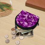 Dark Purple Camouflage Print Coin Purse