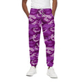 Dark Purple Camouflage Print Cotton Sweatpants