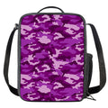 Dark Purple Camouflage Print Crossbody Lunch Bag