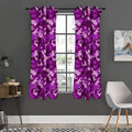 Dark Purple Camouflage Print Grommet Curtain Panels