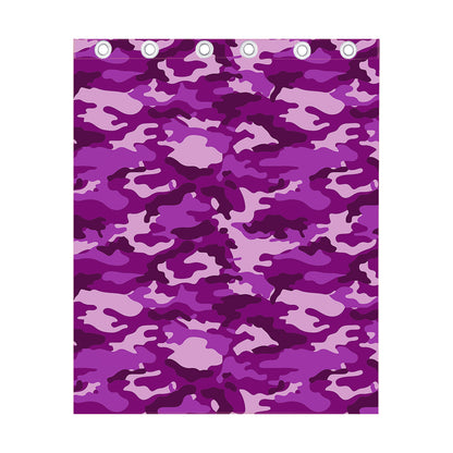 Dark Purple Camouflage Print Curtain